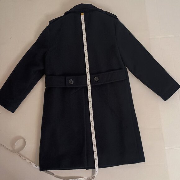 Rothschild Double Breasted Long Winter Overcoat Navy Blue Velvet Collar Boys 4 - Picture 10 of 15